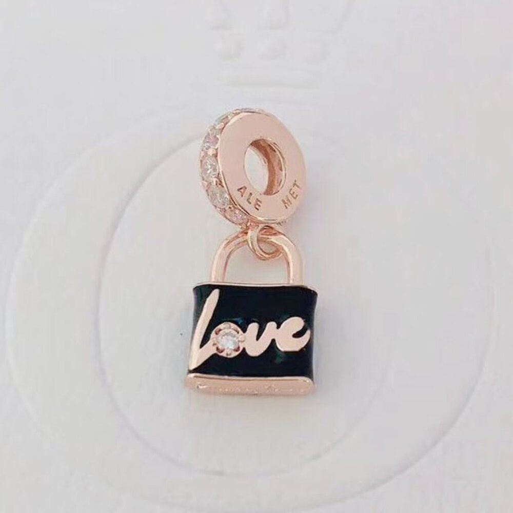 Pandora Love Padlock Dangle Charm | Rose Gold-Plated